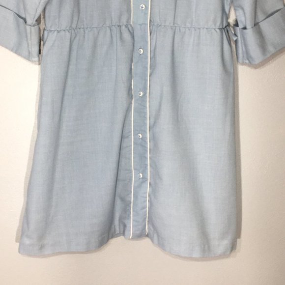 Vintage Polly Flinders Hand Smocked Button Front Blue Dress Girls 12 (Women's L) - Picture 9 of 15